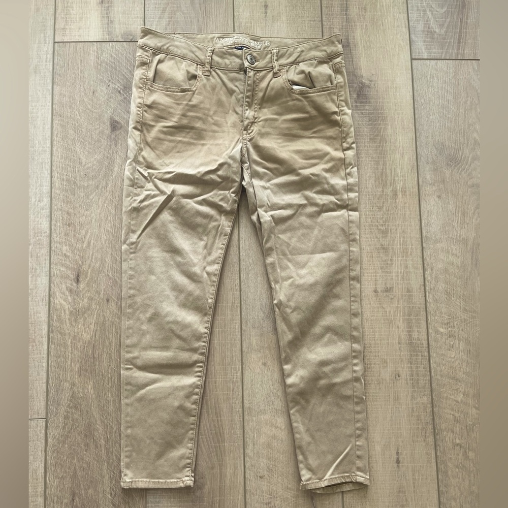 American Eagle Outfitters Jegging, Khaki, 12 Short